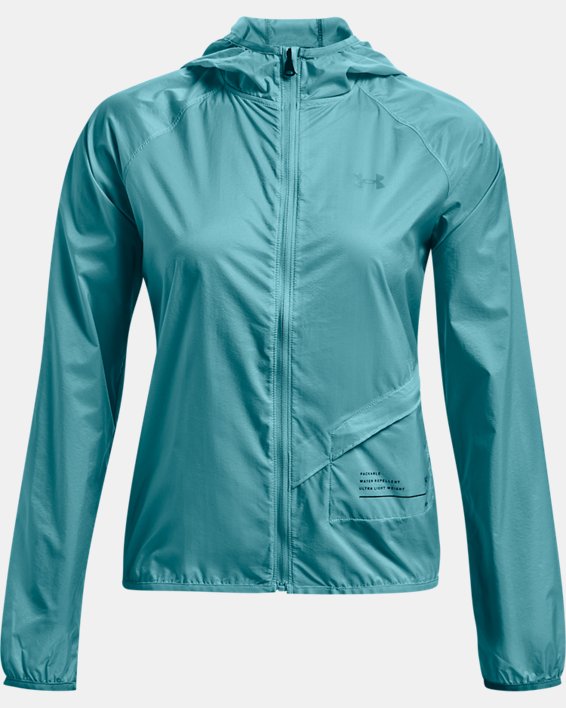 Women's UA Qualifier Storm Packable Jacket, Blue, pdpMainDesktop image number 6